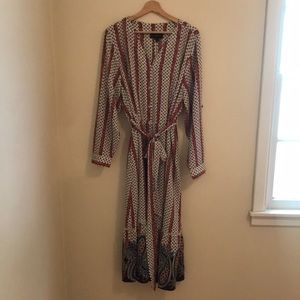 Lane Bryant Long sleeve belted maxi dress